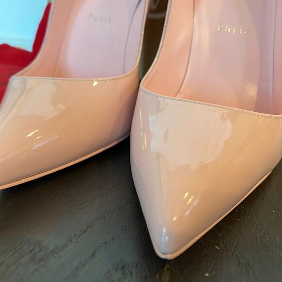Christian Louboutin Hot Chick 100 Rosy Light Pink Patent Leather Heel Pump - Picture 3 of 16